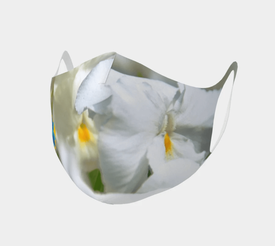 White pansy mask for Tri Delta.